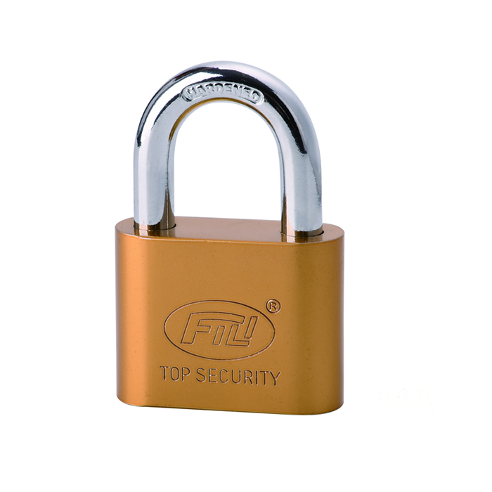 Round Corner Type Brass Plated Vane Padlock